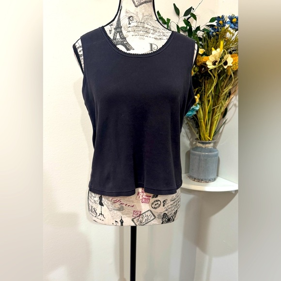 Christopher & Banks Black Sleeveless waist Legnth Tank Top size Medium - Picture 1 of 9